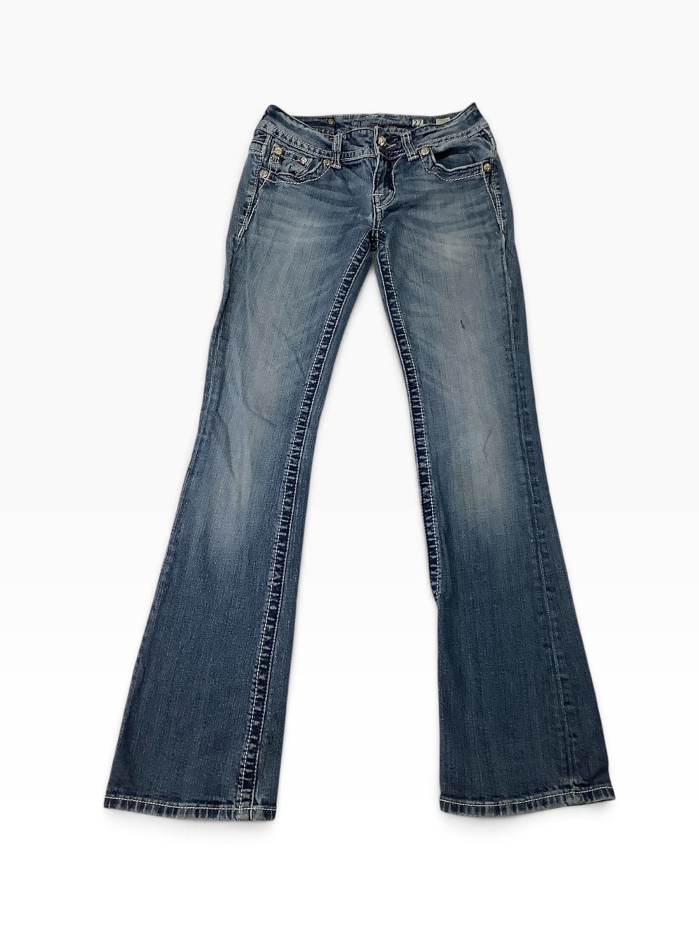 Miss Me Bootcut Jeans Sz 27 Medium Wash Bronze Sequins